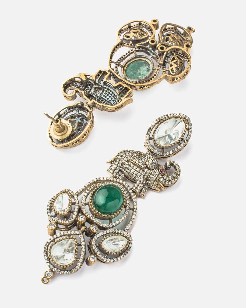 Vivinia By Vidhi Mehra Florence Gold Plated Whitewomens Kundan, Polki Short Necklace Set With Pair Of Earrings -Vn851 : VN851