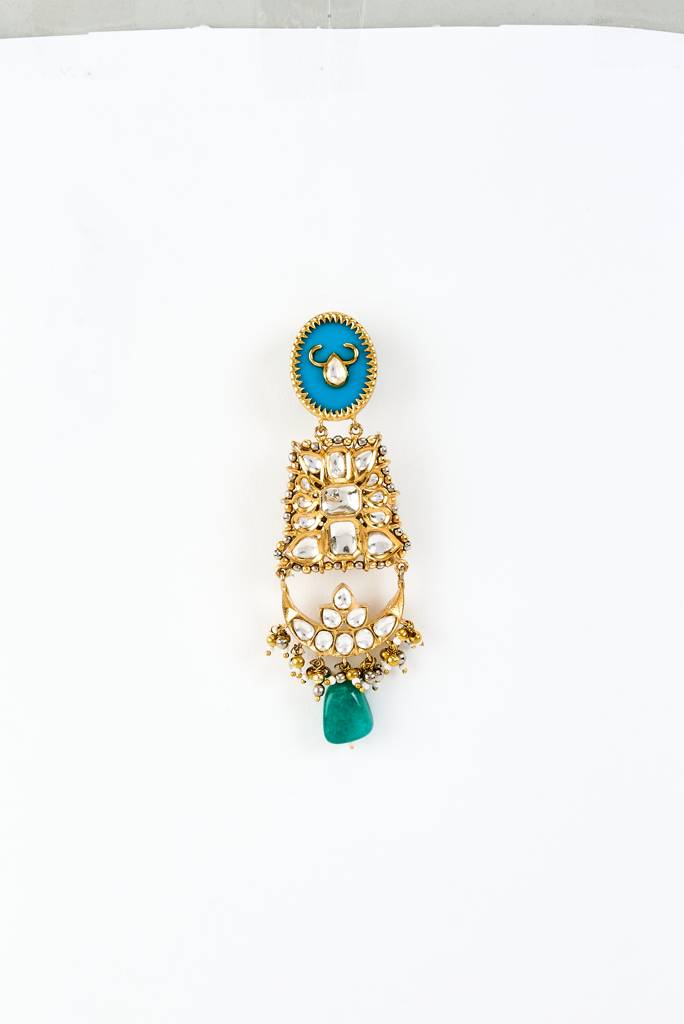 Vivinia By Vidhi Mehra Saadgi Gold Plated Multicolored Kundan, Polki Womens Choker Necklace Set With Pair Of Earrings  : VN884