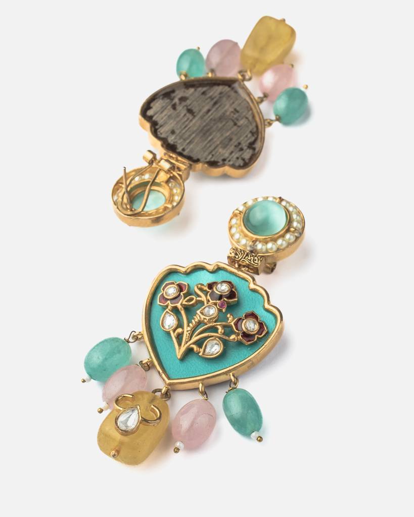 Vivinia By Vidhi Mehra Saadgi Gold Plated Green Kundan, Polki Womens Long Necklace Set With Pair Of Earrings -Vn885 : VN885