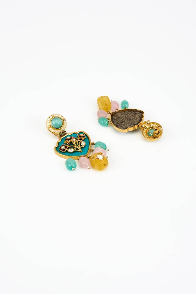 Vivinia By Vidhi Mehra Saadgi Gold Plated Green Kundan, Polki Womens Long Necklace Set With Pair Of Earrings -Vn885 : VN885