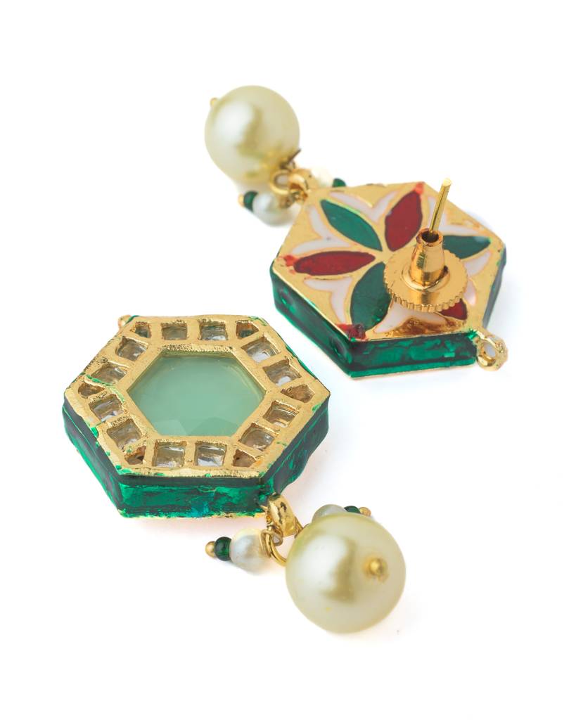 Vivinia By Vidhi Mehra Gold Plated Purple Womens Long Necklace Set With Pair Of Earrings-Vn886 : VN886