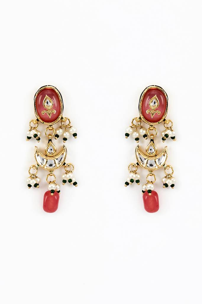 Vivinia By Vidhi Mehra Saadgi Gold Plated Pink Kundan, Polki Womens Choker Necklace Set With Pair Of Earrings -Vn888 : VN888