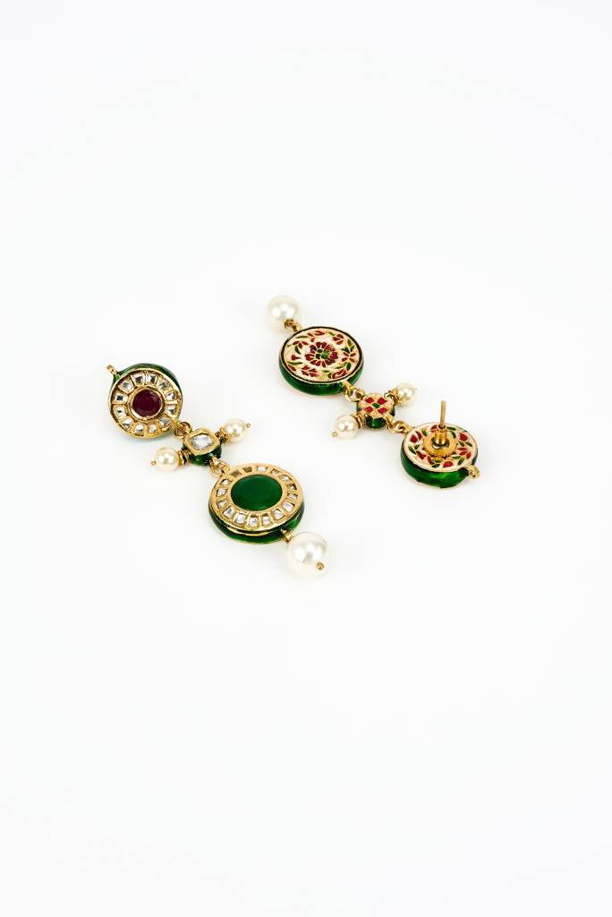 Vivinia By Vidhi Mehra Saadgi Gold Plated Multi Kundan, Polki Womens Short Necklace Set With Pair Of Earrings -Vn895 : VN895