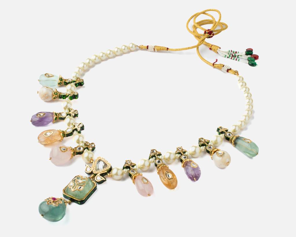 Vivinia By Vidhi Mehra Florence Multi Womens Beaded Short Necklace Set -Vn907 : VN907