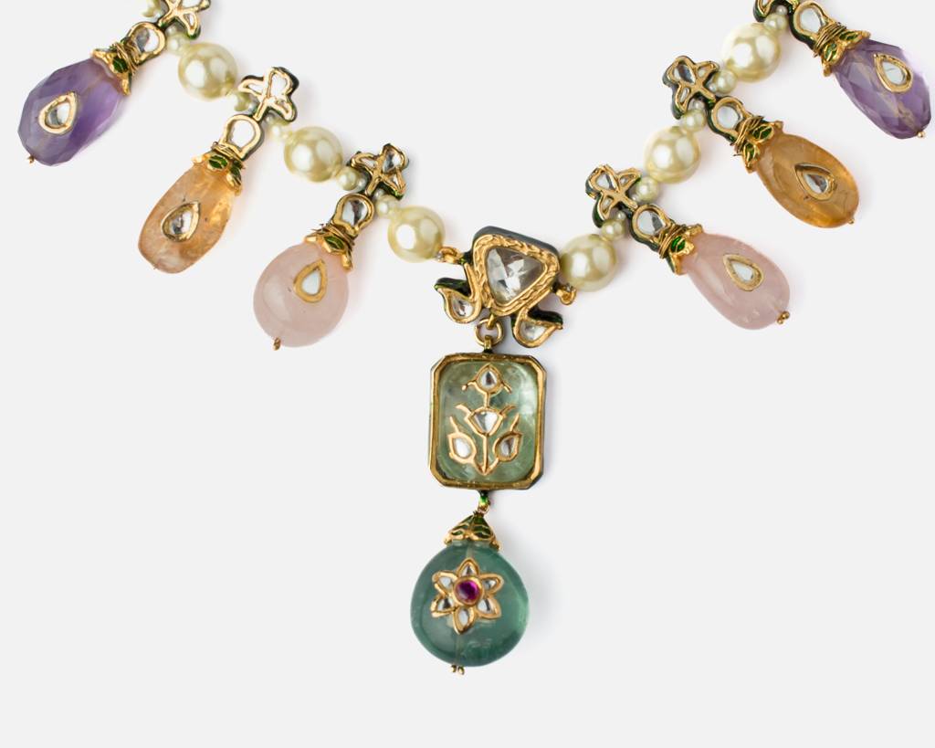 Vivinia By Vidhi Mehra Florence Multi Womens Beaded Short Necklace Set -Vn907 : VN907