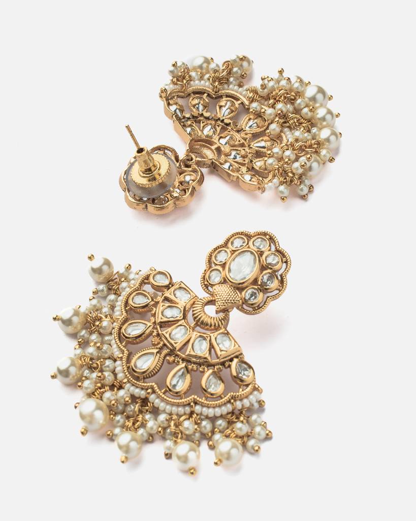 Vivinia By Vidhi Mehra Isvarah Gold Plated Womens Kundan, Polki Short Necklace Set With Pair Of Earrings -Vn913 : VN913