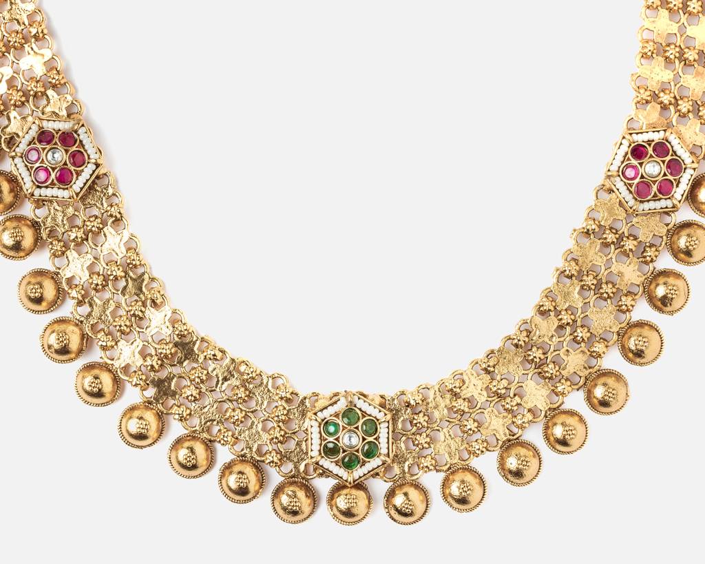 Vivinia By Vidhi Mehra Ismaarh 2.0 Gold Plated Long Necklace Set With Pair Of Earrings : VN953