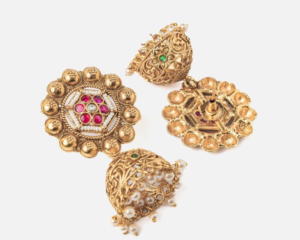 Vivinia By Vidhi Mehra Ismaarh 2.0 Gold Plated Long Necklace Set With Pair Of Earrings : VN953