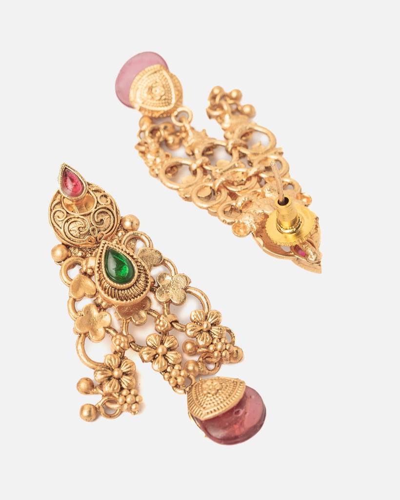 Vivinia By Vidhi Mehra Ismaarh 2.0 Gold/Multi Short Necklace Set With Pair Of Earrings-Vn956 : VN956