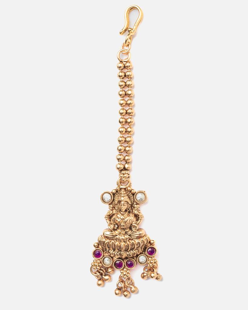 Vivinia By Vidhi Mehra Ismaarh 2.0 Gold Plated Short Necklace Set With Maangtikka & Pair Of Earrings : VN957