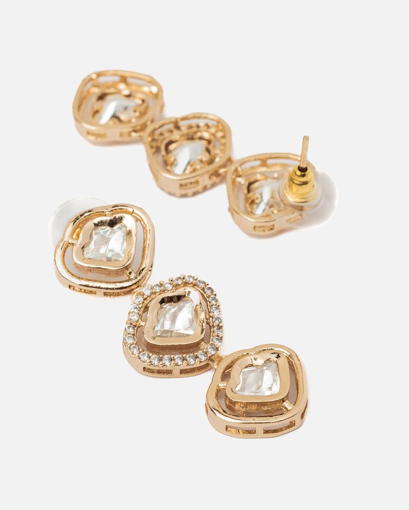 Vivinia By Vidhi Mehra Ismaarh 2.0 Gold Plated Diamond Short Necklace Set With Pair Of Earrings : VN965