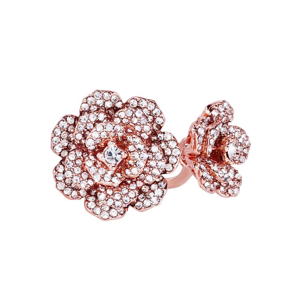 Lightweight Adjustable Rose Finger Ring: Flexible & Stylish Rosegold Plated Jewelry For Women : 565-RGWERING