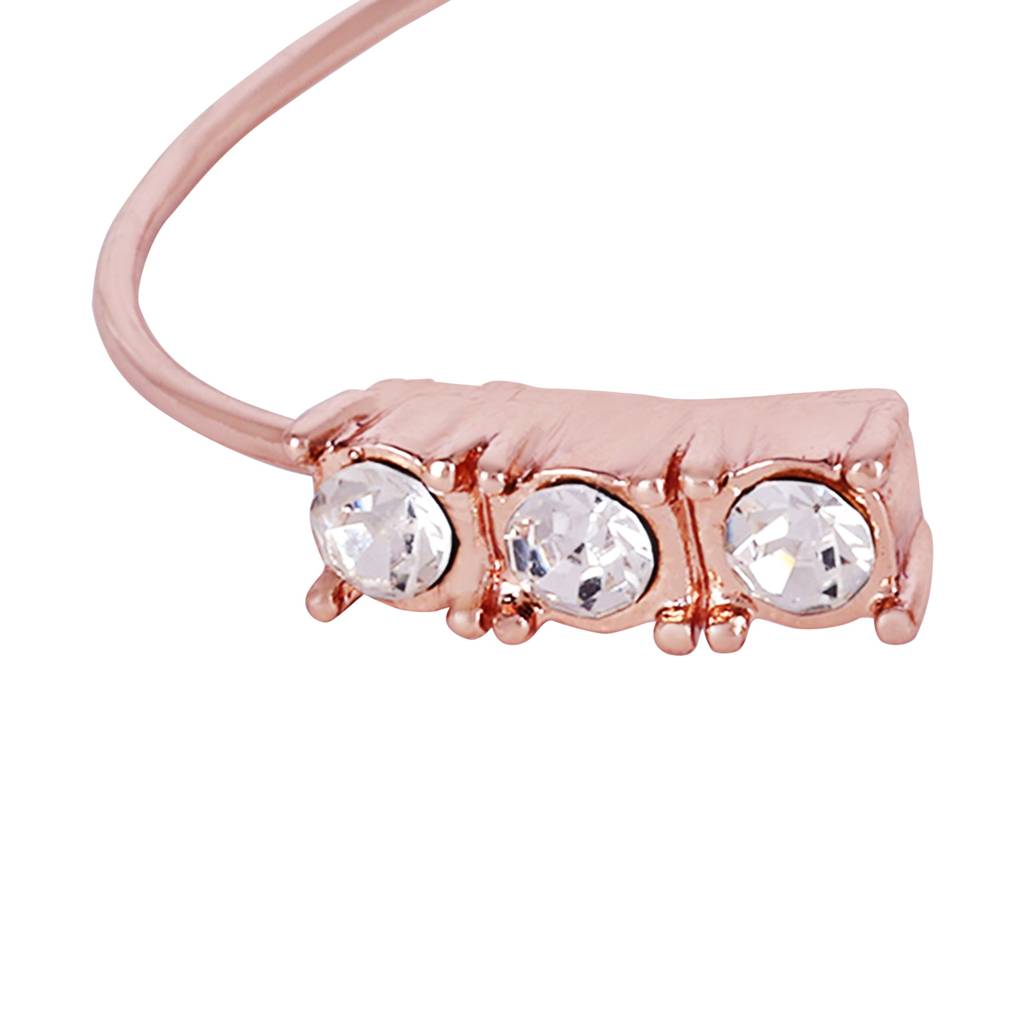 Exclusive Rose Motif Cuff Bracelet: Luxurious Rosegold Plated With Floral Charms : 102200-RGWEBR