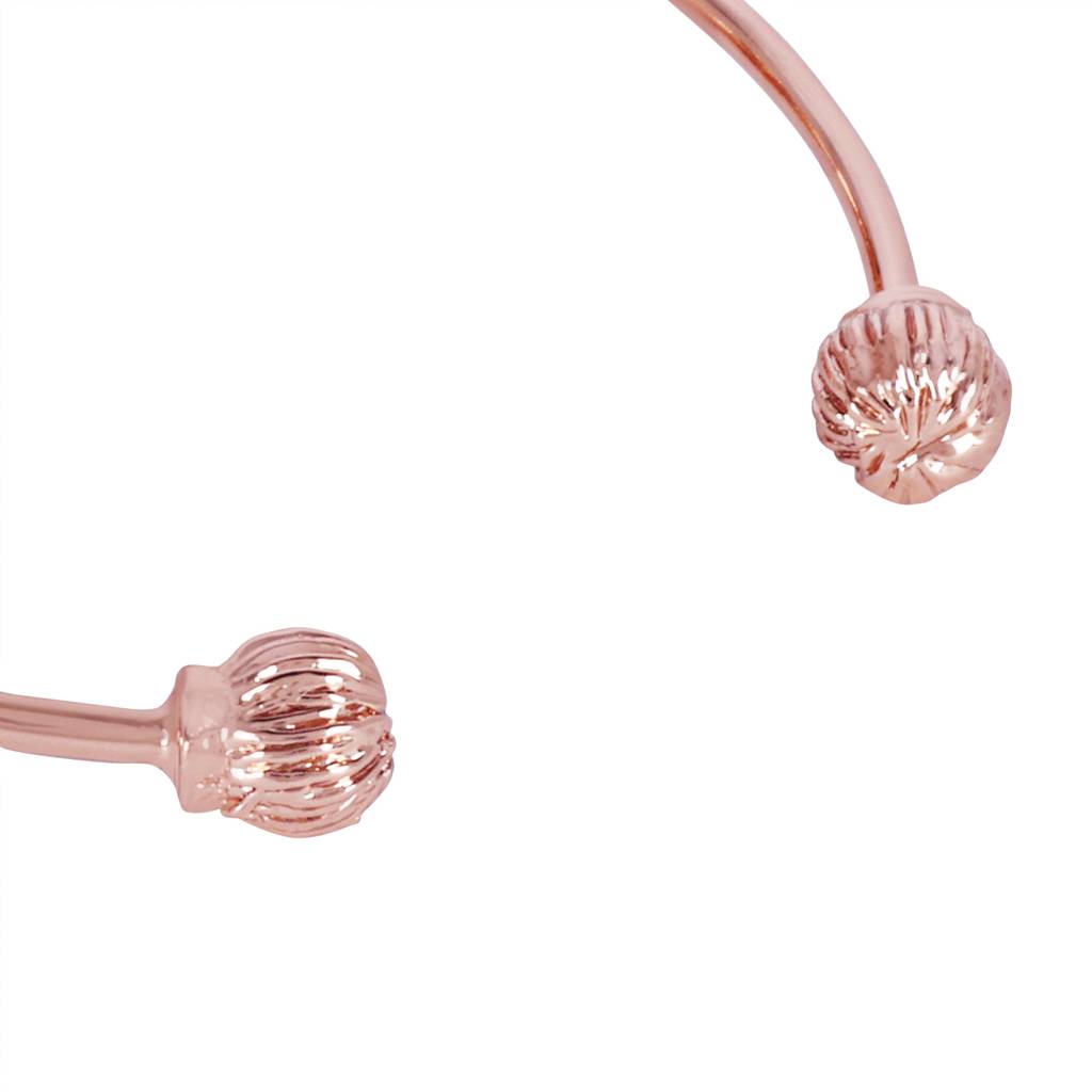 Premium Rosegold Plated Rose Motif Cuff Bracelet: Timeless Floral Design For Women : 102198-RGWEBR