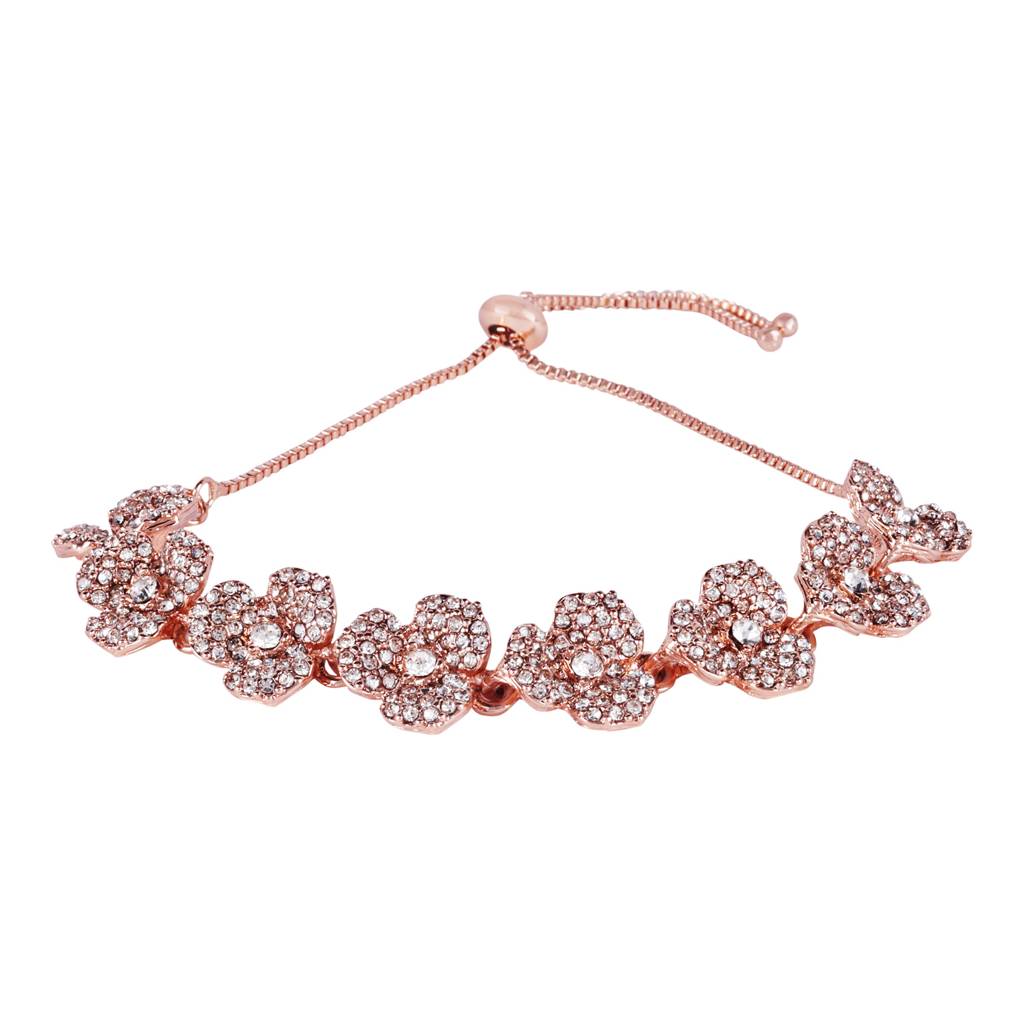 Graceful Rose Charm Bracelet For Women|Elegant Rose Design With White American Diamonds For A Touch Of Eternal : 102210-RGWEBR