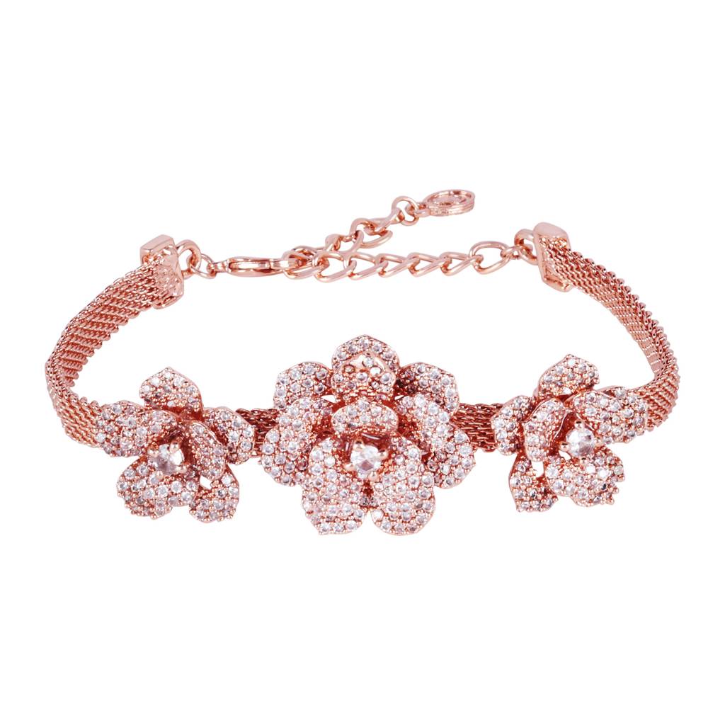 Exclusive Rose Charm Bracelet For Women: Intricately Rose Motifs With Luxurious Finish : AD-112-RGWEBR