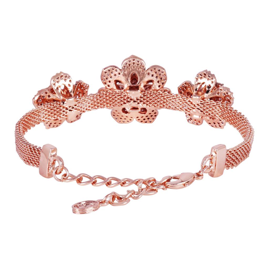 Exclusive Rose Charm Bracelet For Women: Intricately Rose Motifs With Luxurious Finish : AD-112-RGWEBR