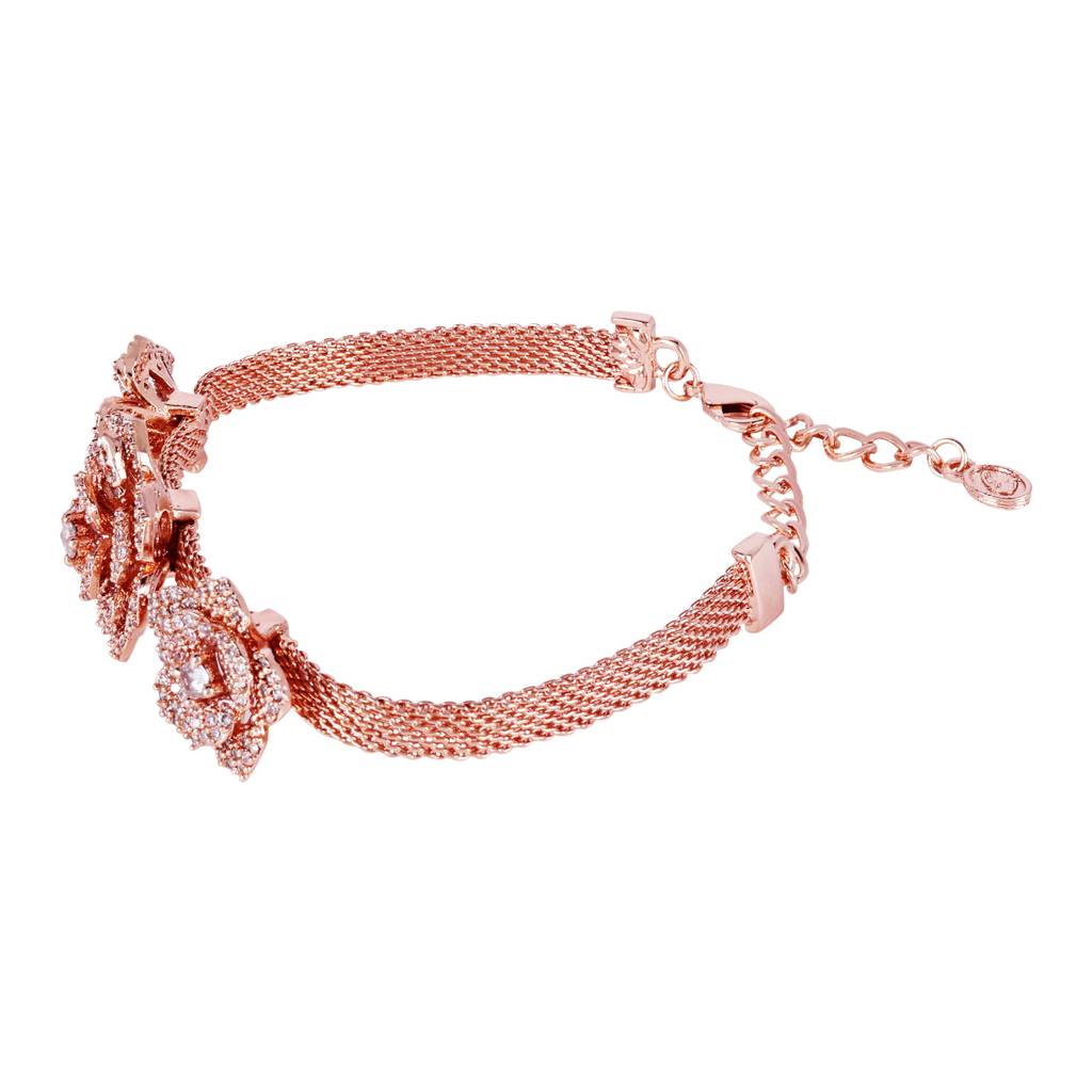 Exclusive Rose Charm Bracelet For Women: Intricately Rose Motifs With Luxurious Finish : AD-112-RGWEBR