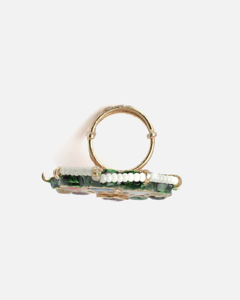 Vivinia By Vidhi Mehra Saadgi Gold Plated Multicolored Womens Kundan, Polki Ring-Vr002 : VR002