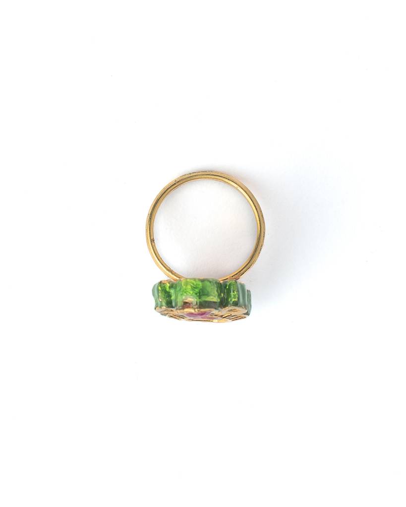 Vivinia By Vidhi Mehra Saadgi Gold Plated Multicolored Womens Kundan, Polki Ring-Vr003 : VR003