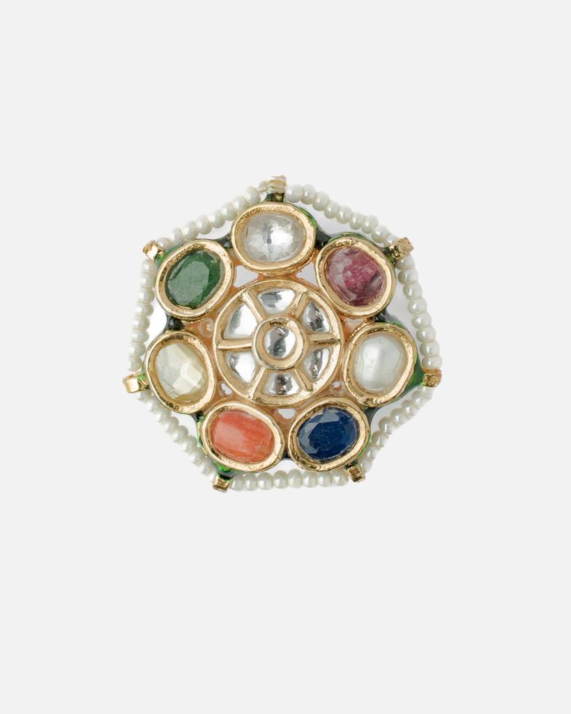 Vivinia By Vidhi Mehra Saadgi Gold Plated Multicolored Womens Kundan, Polki Ring-Vr022 : VR022