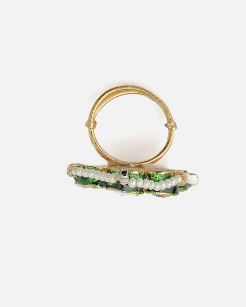 Vivinia By Vidhi Mehra Saadgi Gold Plated Multicolored Womens Kundan, Polki Ring-Vr022 : VR022