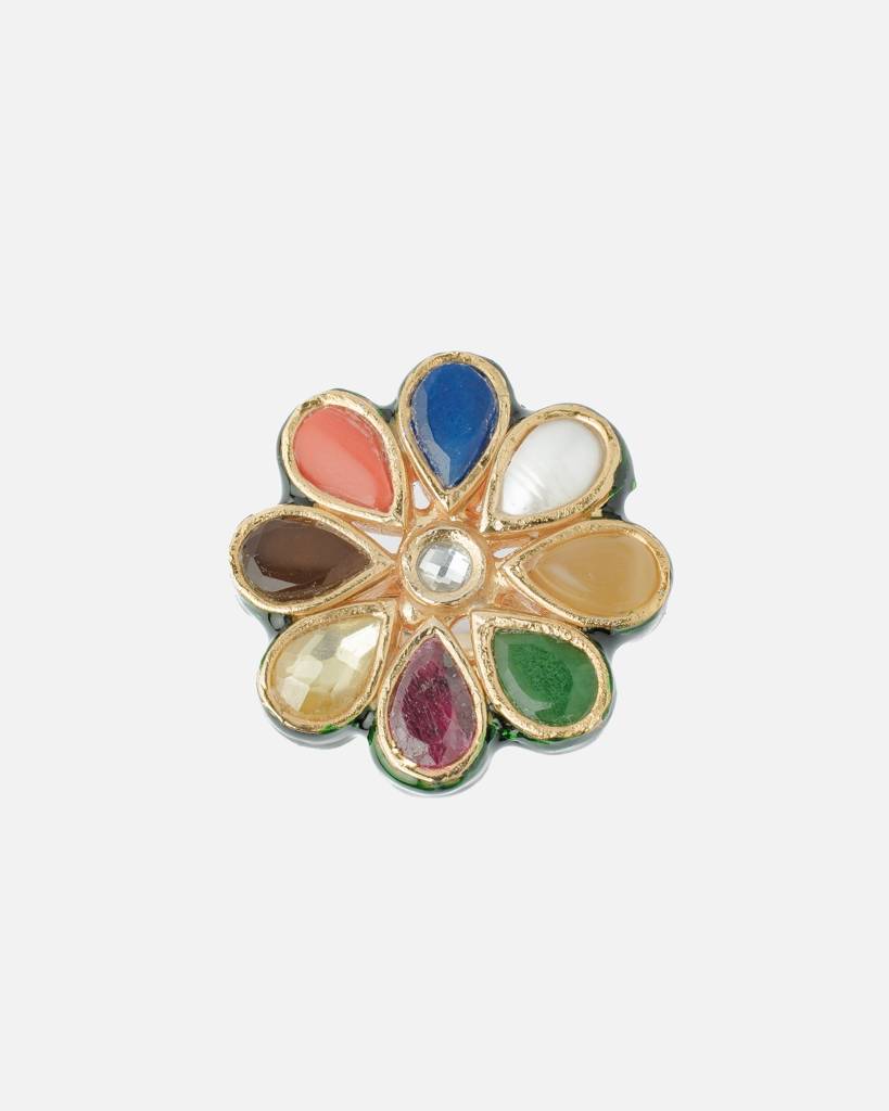 Vivinia By Vidhi Mehra Saadgi Gold Plated Multicolored Womens Kundan, Polki Ring-Vr028 : VR028