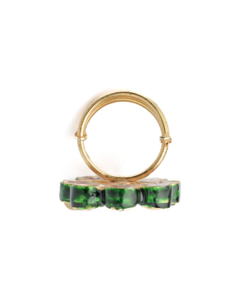 Vivinia By Vidhi Mehra Saadgi Gold Plated Multicolored Womens Kundan, Polki Ring-Vr028 : VR028