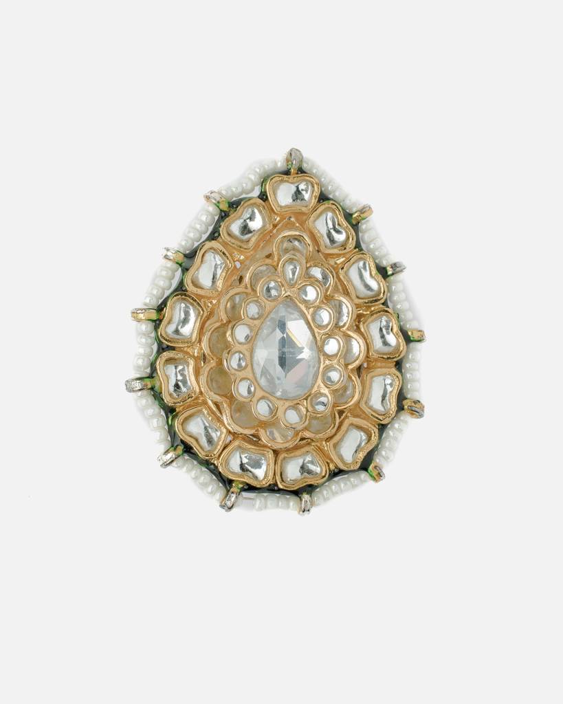 Vivinia By Vidhi Mehra Saadgi Gold Plated Womens Kundan, Polki Ring-Vr036 : VR036