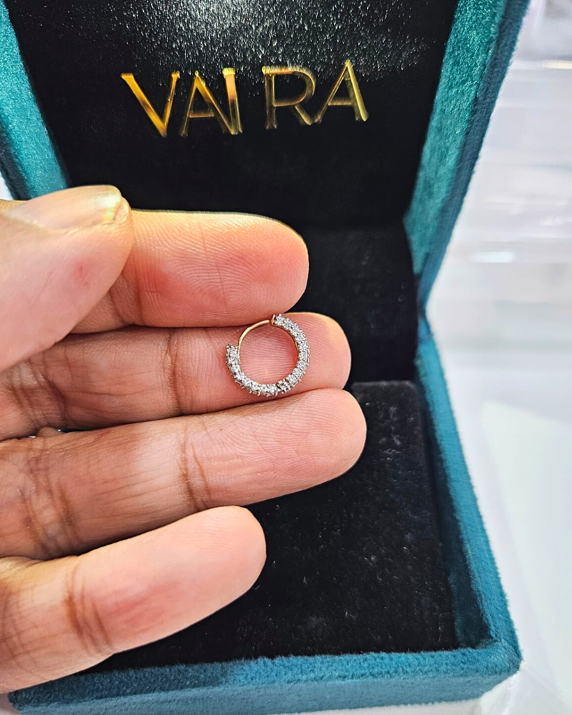 Lorien Three Row Pave Huggies Piercing Ear Ring : VR064