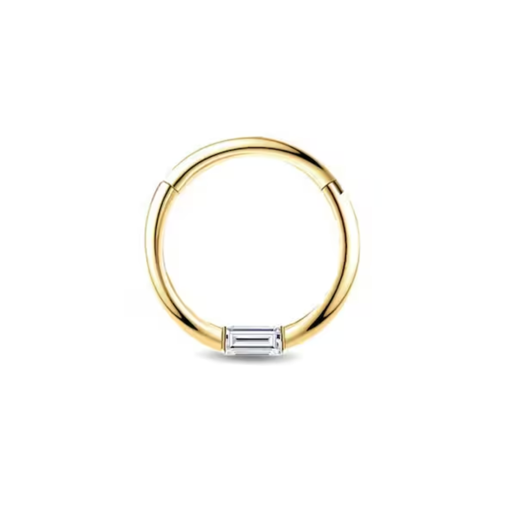 Baguette Septum Piercing Ring Moisannite : VR140