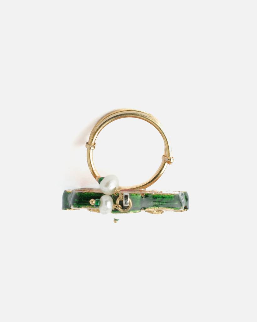 Vivinia By Vidhi Mehra Saadgi Gold Plated Maroon Womens Kundan, Polki Ring-Vr189 : VR189