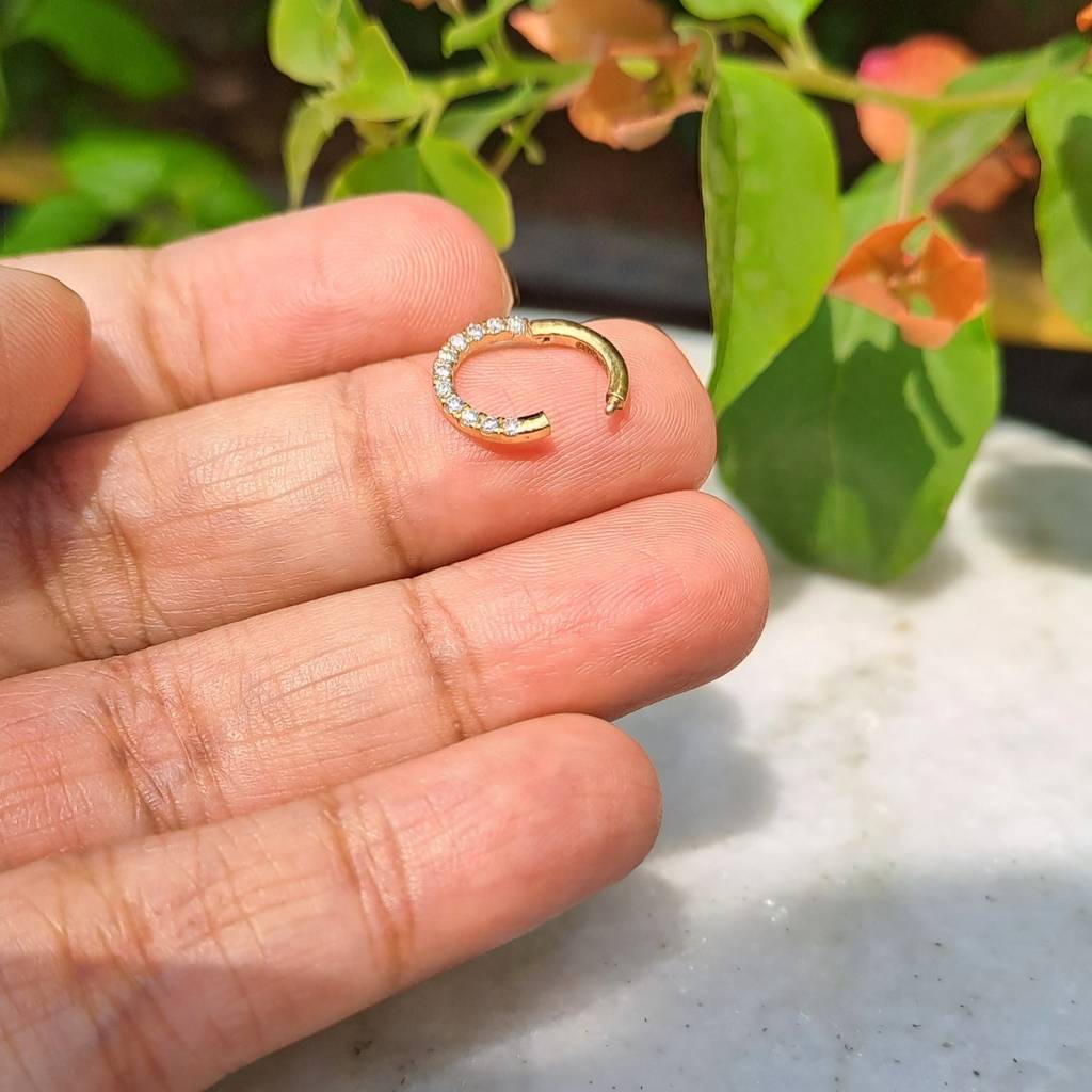 Spikey Septum Piercing Ring Lab Diamond : VR202