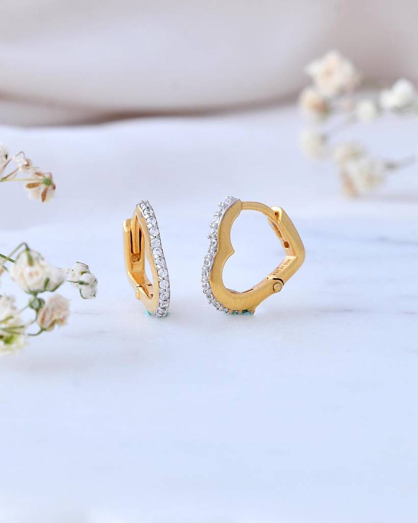 thumbnail image 2 of Jewelry Addict Sterling Silver Simulant Diamond Ear Hug Open Hoop Earrings – Front Back 2 of 5