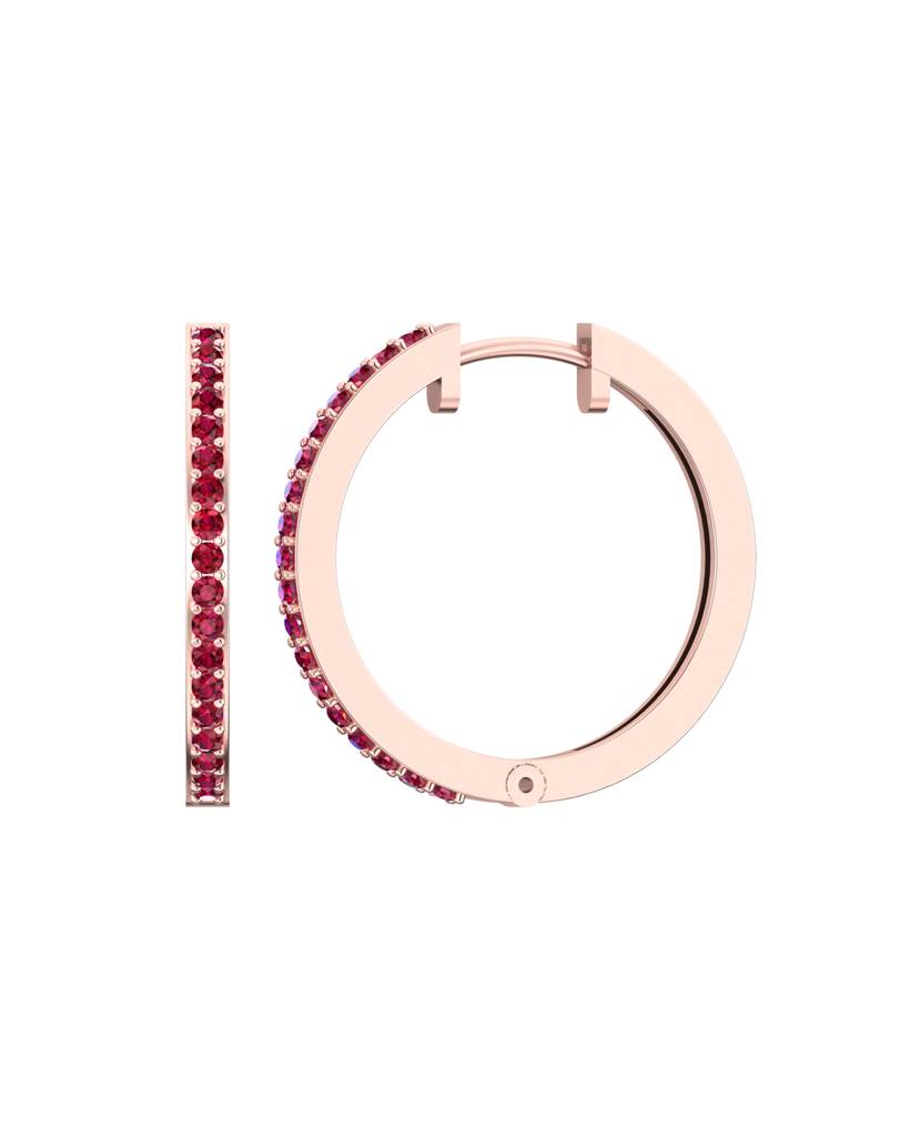Natural Ruby Hoops Earrings : VYE32