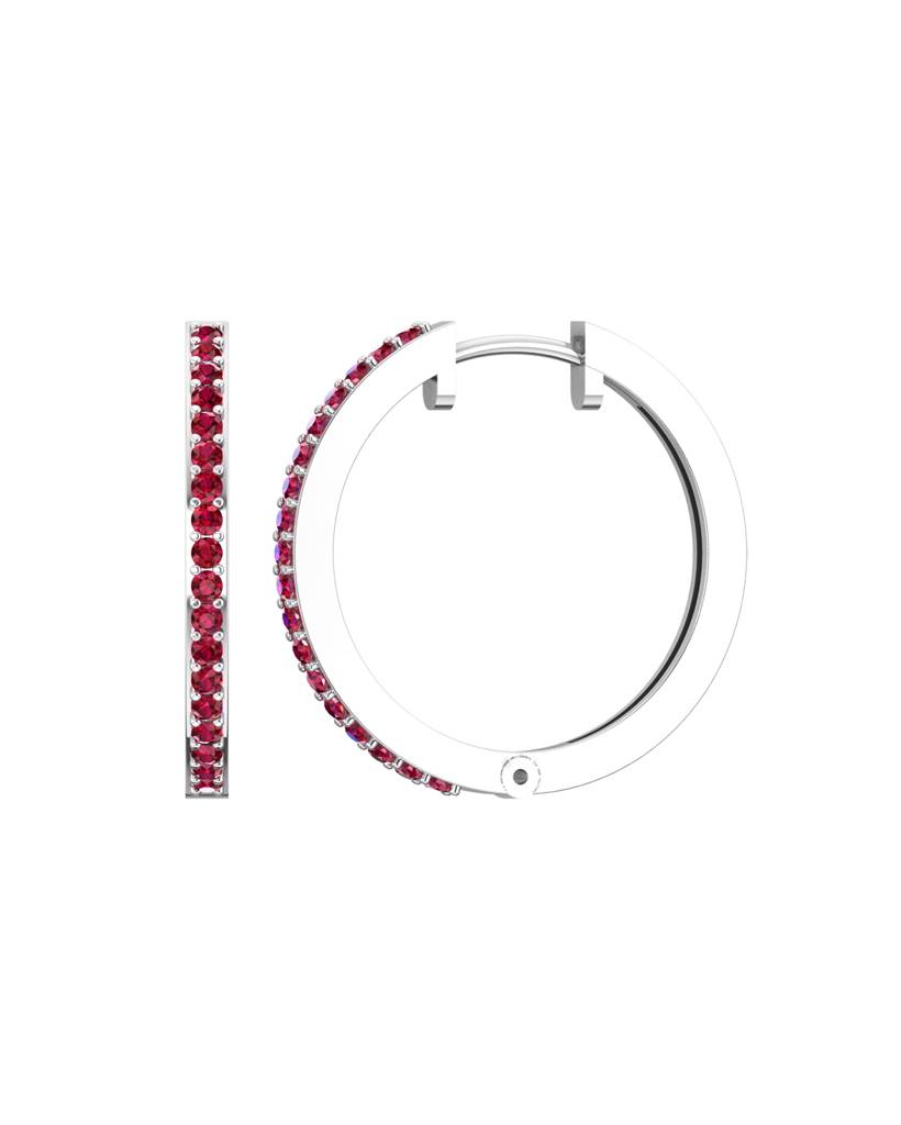 Natural Ruby Hoops Earrings : VYE32
