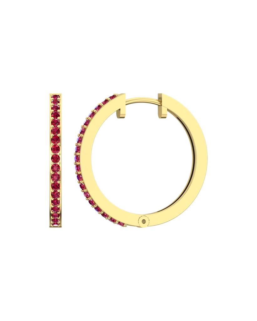 Natural Ruby Hoops Earrings : VYE32