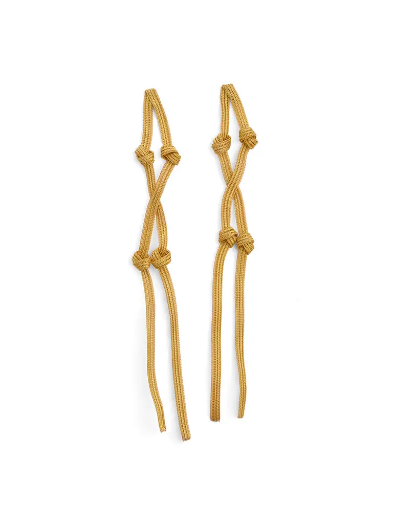 Double-Knotted Golden Mesh Long Earrings : M02-EA