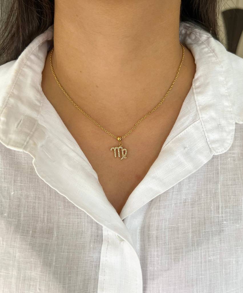 18K Gold Plated Zodiac Sign Necklace : N86H