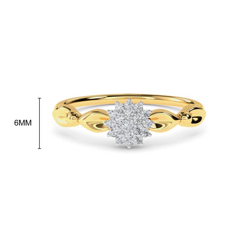 Kisna 14K Yellow Si Diamond Gold Rings For Women | Crown Curve Fashion