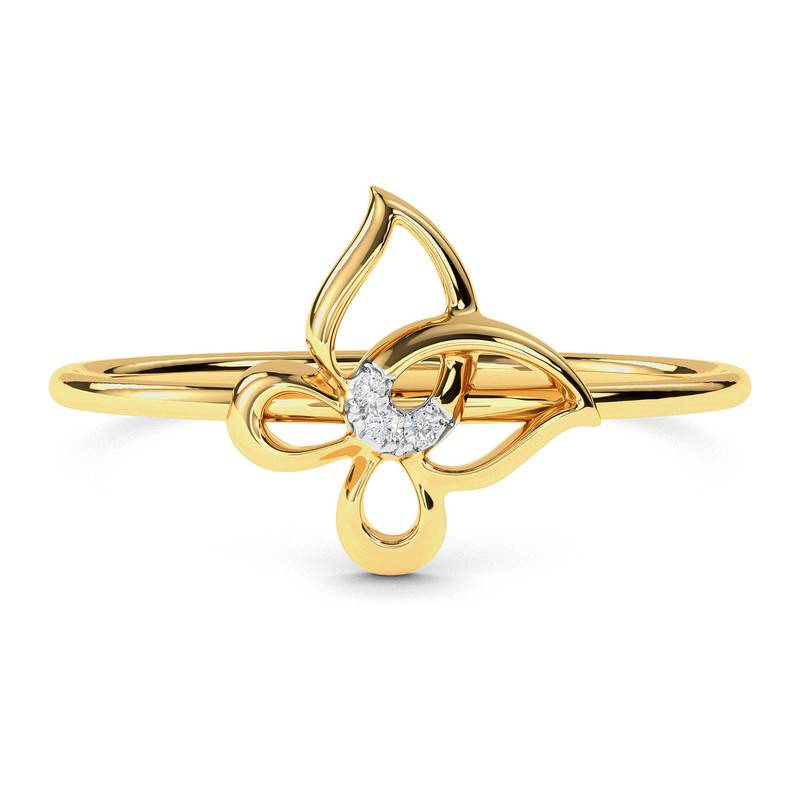 Kisna 14K Yellow Si Diamond Gold Rings For Women | Wrap Butterfly