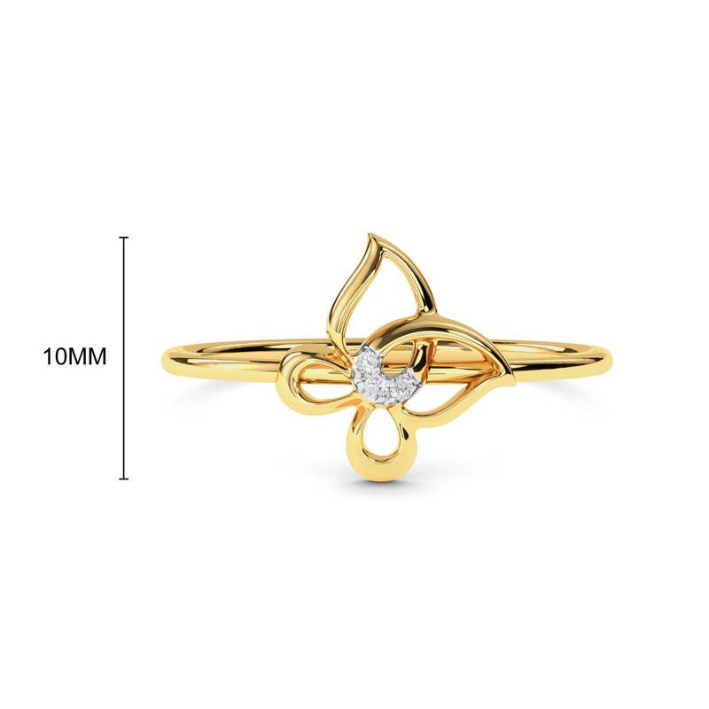 Kisna 14K Yellow Si Diamond Gold Rings For Women | Wrap Butterfly