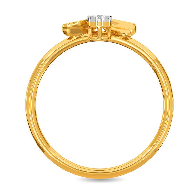 Kisna 14K Yellow Si Diamond Gold Rings For Women | Bow
