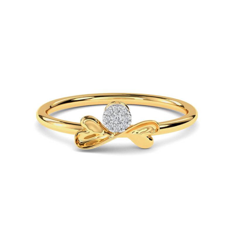 Kisna 14K Yellow Si Diamond Gold Rings For Women | Bow