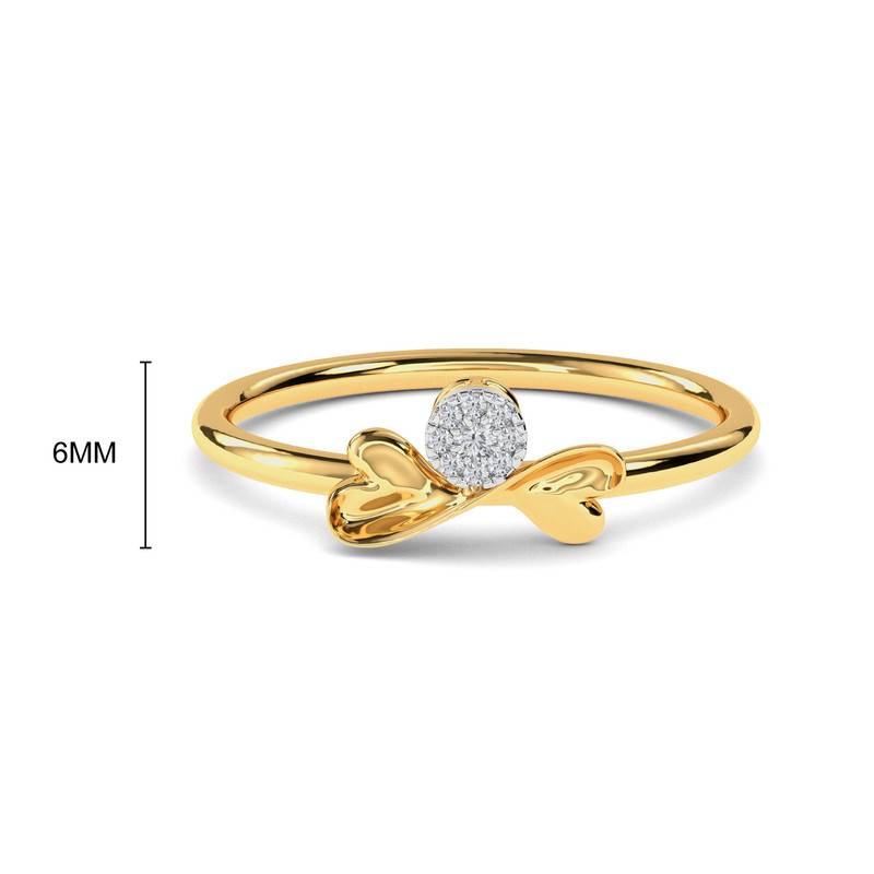 Kisna 14K Yellow Si Diamond Gold Rings For Women | Bow