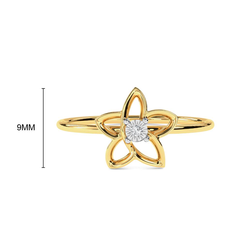 Kisna 14K Yellow Gold Jingle Flower Ring For Women : W10040