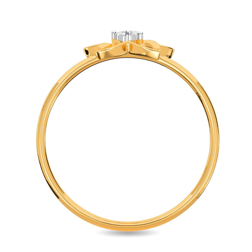 Kisna 14K Yellow Gold Jingle Flower Ring For Women : W10040