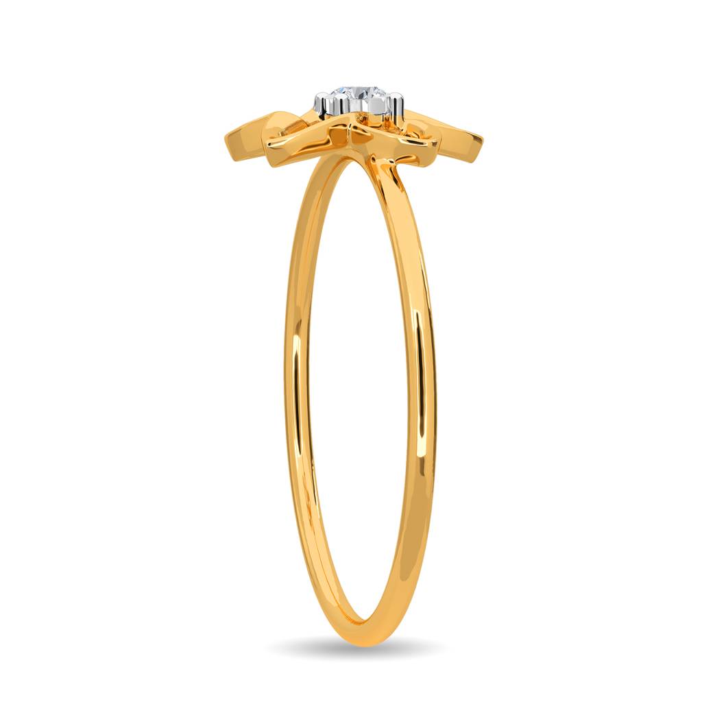 Kisna 14K Yellow Gold Jingle Flower Ring For Women : W10040