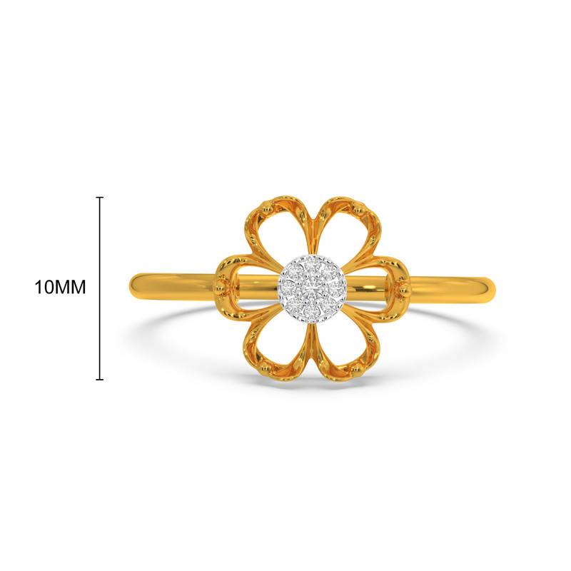Kisna 14K Yellow Si Diamond Gold Rings For Women | Blooming Flower