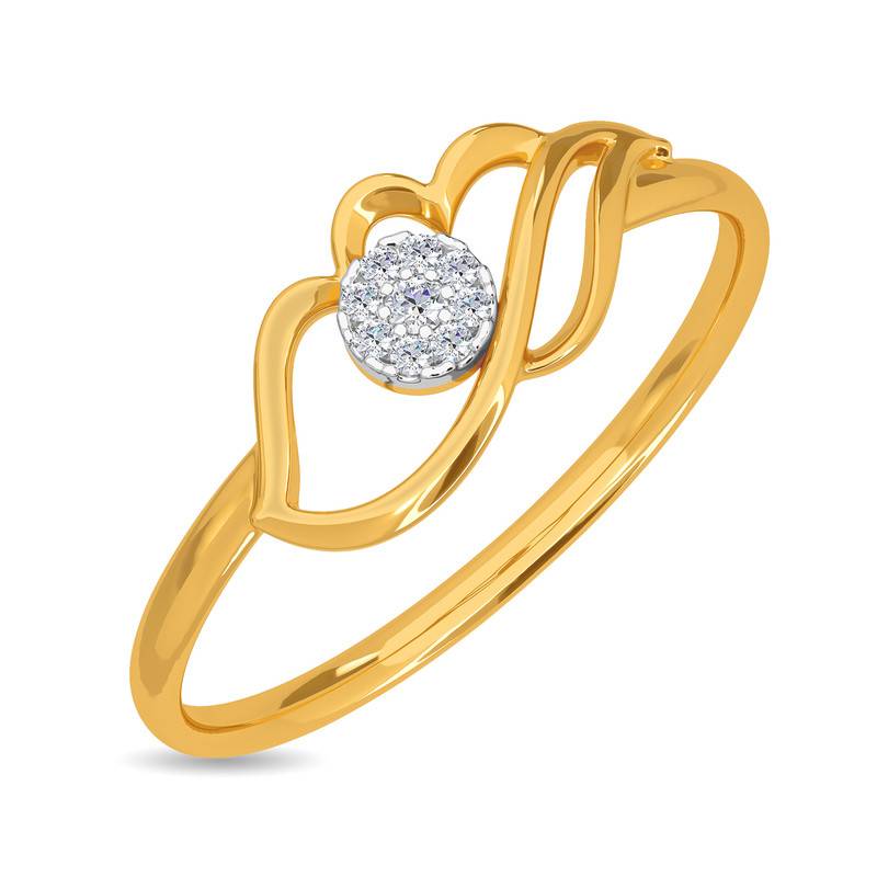 Kisna 14K Yellow Si Diamond Gold Rings For Women | Enhanced Curve